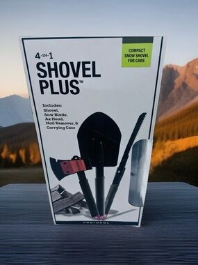 NEW! 4 in 1 Shovel Plus Set Protocol w/ Saw Blade, Ax Head, Nail Remover & Case